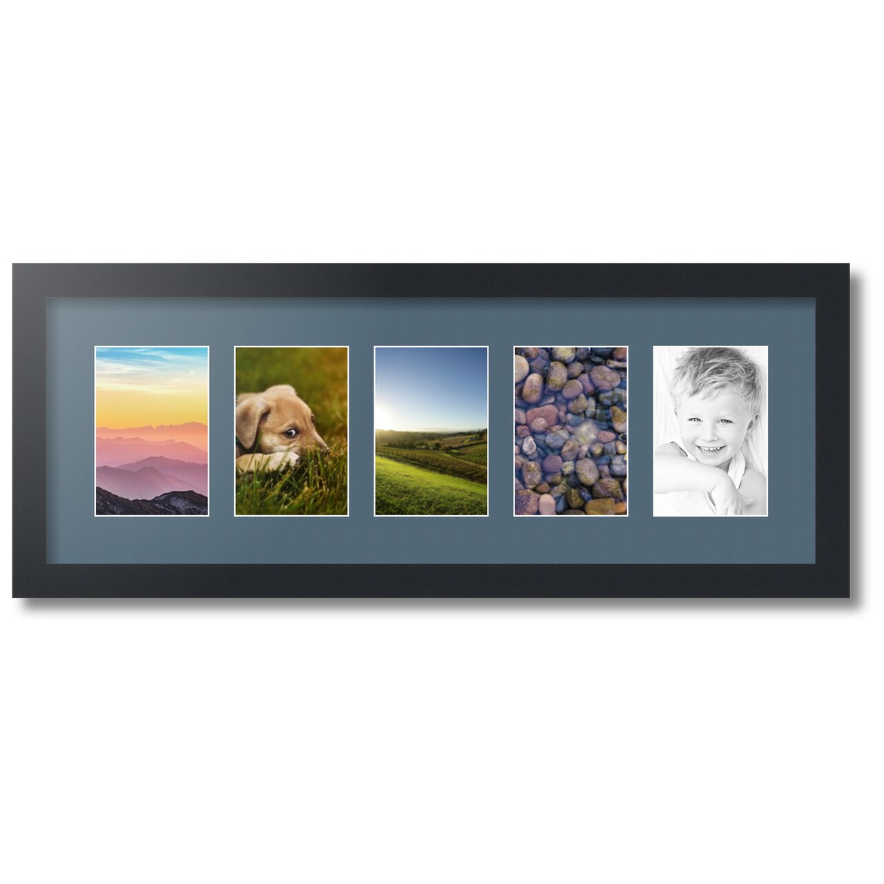 ArtToFrames Collage Photo Picture Frame with 5 - 4x6 inch Openings, Framed in Black with Over 62 Mat Color Options and Plexi Glass (CSM-3926-153)